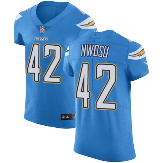 Nike Chargers #42 Uchenna Nwosu Electric Blue Alternate Mens Stitched NFL Vapor Untouchable Elite Jersey Nike Chargers #42 Uchenna Nwosu Electric Blue Alternate Mens Stitched NFL Vapor Untouchable Elite Jersey