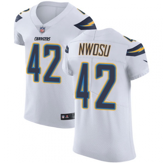 Nike Chargers #42 Uchenna Nwosu White Mens Stitched NFL Vapor Untouchable Elite Jersey Nike Chargers #42 Uchenna Nwosu White Mens Stitched NFL Vapor Untouchable Elite Jersey