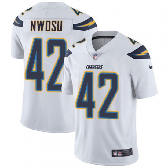 Nike Chargers #42 Uchenna Nwosu White Mens Stitched NFL Vapor Untouchable Limited Jersey Nike Chargers #42 Uchenna Nwosu White Mens Stitched NFL Vapor Untouchable Limited Jersey