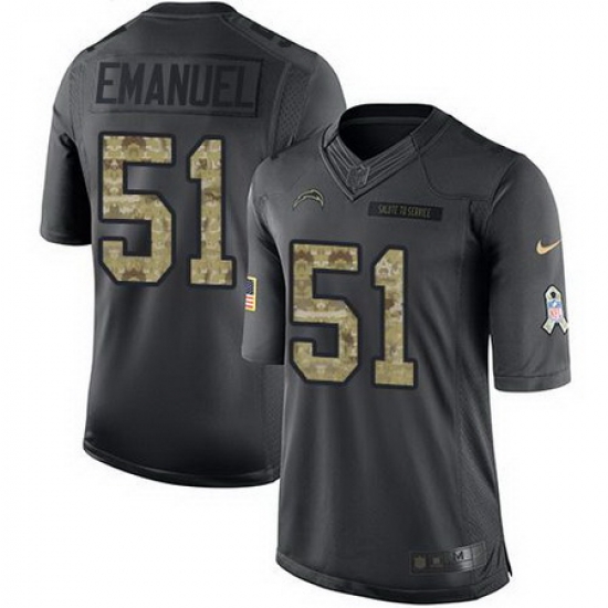 Nike Chargers #51 Kyle Emanuel Black Mens Stitched NFL Limited 2016 Salute to Service Jersey Nike Chargers #51 Kyle Emanuel Black Mens Stitched NFL Limited 2016 Salute to Service Jersey