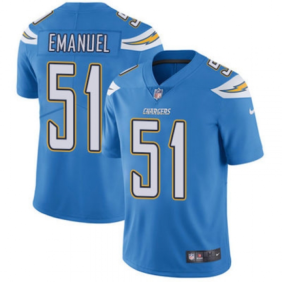 Nike Chargers #51 Kyle Emanuel Electric Blue Alternate Mens Stitched NFL Vapor Untouchable Limited Jersey Nike Chargers #51 Kyle Emanuel Electric Blue Alternate Mens Stitched NFL Vapor Untouchable Limited Jersey