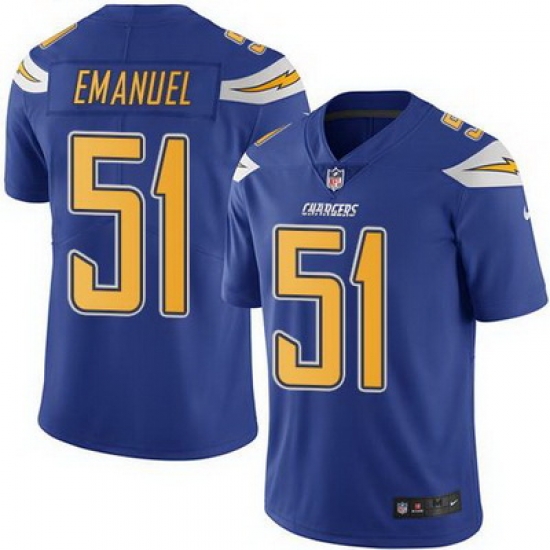 Nike Chargers #51 Kyle Emanuel Electric Blue Mens Stitched NFL Limited Rush Jersey Nike Chargers #51 Kyle Emanuel Electric Blue Mens Stitched NFL Limited Rush Jersey