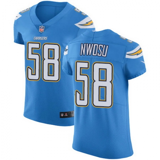 Nike Chargers #58 Uchenna Nwosu Electric Blue Alternate Mens Stitched NFL Vapor Untouchable Elite Jersey Nike Chargers #58 Uchenna Nwosu Electric Blue Alternate Mens Stitched NFL Vapor Untouchable Elite Jersey