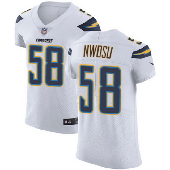 Nike Chargers #58 Uchenna Nwosu White Mens Stitched NFL Vapor Untouchable Elite Jersey Nike Chargers #58 Uchenna Nwosu White Mens Stitched NFL Vapor Untouchable Elite Jersey