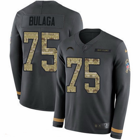 Nike Chargers 75 Bryan Bulaga Anthracite Salute to Service Men Stitched NFL Limited Therma Long Sleeve Jersey Nike Chargers 75 Bryan Bulaga Anthracite Salute to Service Men Stitched NFL Limited Therma Long Sleeve Jersey