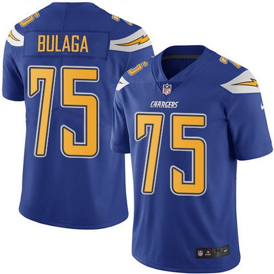 Nike Chargers 75 Bryan Bulaga Electric Blue Men Stitched NFL Limited Rush Jersey Nike Chargers 75 Bryan Bulaga Electric Blue Men Stitched NFL Limited Rush Jersey
