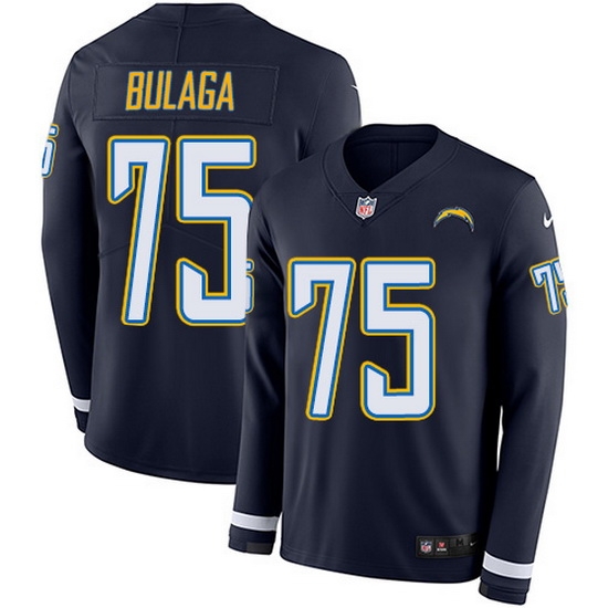 Nike Chargers 75 Bryan Bulaga Navy Blue Team Color Men Stitched NFL Limited Therma Long Sleeve Jersey Nike Chargers 75 Bryan Bulaga Navy Blue Team Color Men Stitched NFL Limited Therma Long Sleeve Jersey