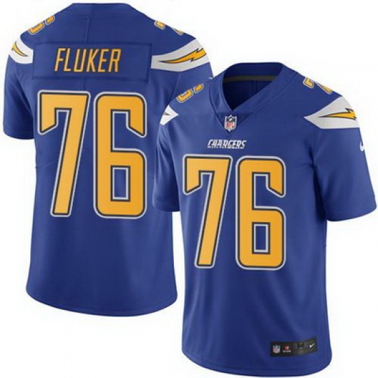 Nike Chargers #76 D J Fluker Electric Blue Mens Stitched NFL Limited Rush Jersey Nike Chargers #76 D J Fluker Electric Blue Mens Stitched NFL Limited Rush Jersey