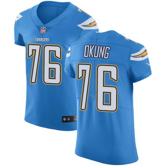Nike Chargers #76 Russell Okung Electric Blue Alternate Mens Stitched NFL Vapor Untouchable Elite Jersey Nike Chargers #76 Russell Okung Electric Blue Alternate Mens Stitched NFL Vapor Untouchable Elite Jersey