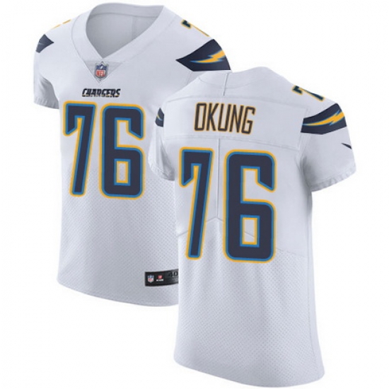 Nike Chargers #76 Russell Okung White Mens Stitched NFL Vapor Untouchable Elite Jersey Nike Chargers #76 Russell Okung White Mens Stitched NFL Vapor Untouchable Elite Jersey