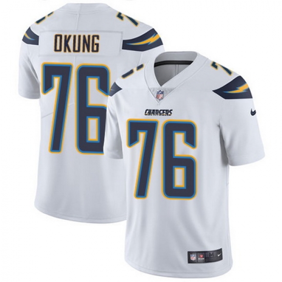 Nike Chargers #76 Russell Okung White Mens Stitched NFL Vapor Untouchable Limited Jersey Nike Chargers #76 Russell Okung White Mens Stitched NFL Vapor Untouchable Limited Jersey