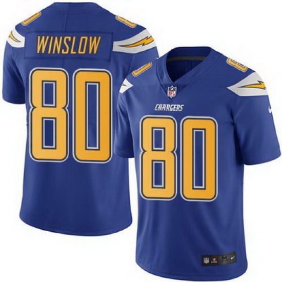 Nike Chargers #80 Kellen Winslow Electric Blue Mens Stitched NFL Limited Rush Jersey Nike Chargers #80 Kellen Winslow Electric Blue Mens Stitched NFL Limited Rush Jersey