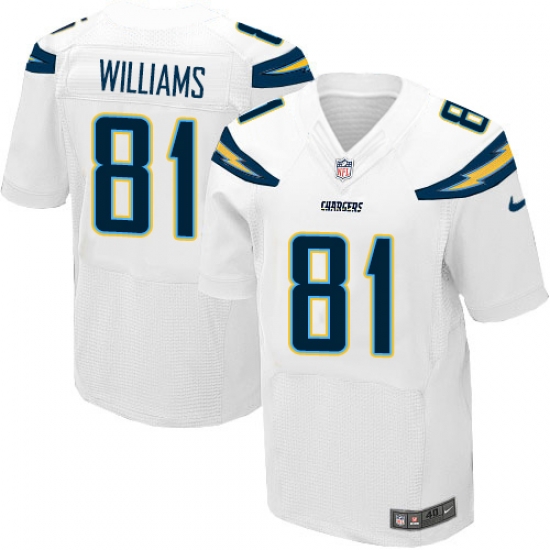 Nike Chargers #81 Mike Williams White Mens Stitched NFL New Elite Jersey Nike Chargers #81 Mike Williams White Mens Stitched NFL New Elite Jersey
