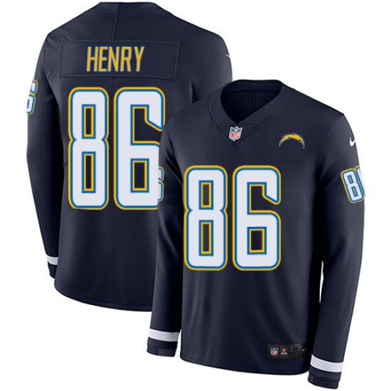 Nike Chargers #86 Hunter Henry Navy Blue Team Color Men Stitched NFL Limited Therma Long Sleeve Jersey Nike Chargers #86 Hunter Henry Navy Blue Team Color Men Stitched NFL Limited Therma Long Sleeve Jersey