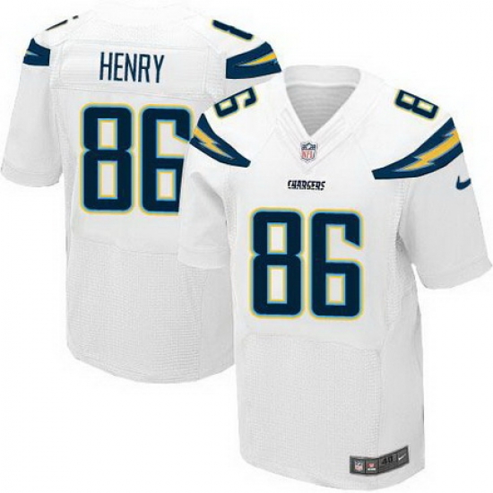 Nike Chargers #86 Hunter Henry White Mens Stitched NFL New Elite Jersey Nike Chargers #86 Hunter Henry White Mens Stitched NFL New Elite Jersey