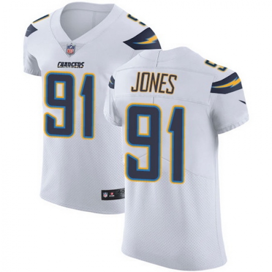 Nike Chargers #91 Justin Jones White Mens Stitched NFL Vapor Untouchable Elite Jersey Nike Chargers #91 Justin Jones White Mens Stitched NFL Vapor Untouchable Elite Jersey