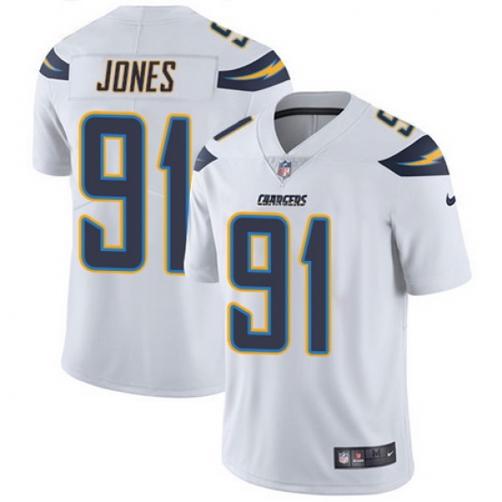 Nike Chargers #91 Justin Jones White Mens Stitched NFL Vapor Untouchable Limited Jersey Nike Chargers #91 Justin Jones White Mens Stitched NFL Vapor Untouchable Limited Jersey