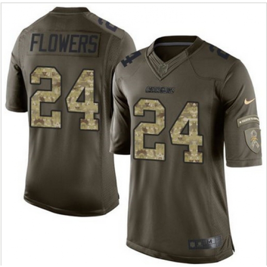 Nike San Diego Chargers #24 Brandon Flowers Green Men 27s Stitched NFL Limited Salute to Service Jersey Nike San Diego Chargers #24 Brandon Flowers Green Men 27s Stitched NFL Limited Salute to Service Jersey