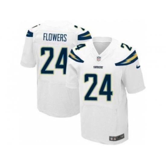 Nike San Diego Chargers 24 Brandon Flowers White Elite NFL Jersey Nike San Diego Chargers 24 Brandon Flowers White Elite NFL Jersey
