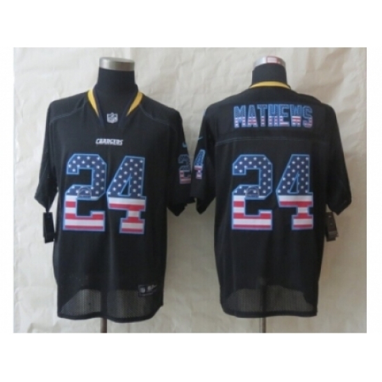 Nike San Diego Chargers 24 Ryan Mathews Black Elite USA Flag Fashion NFL Jersey Nike San Diego Chargers 24 Ryan Mathews Black Elite USA Flag Fashion NFL Jersey