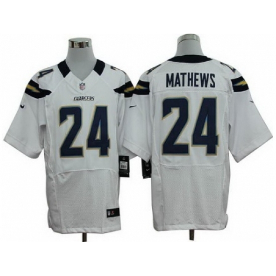 Nike San Diego Chargers 24 Ryan Mathews White Elite NFL Jersey Nike San Diego Chargers 24 Ryan Mathews White Elite NFL Jersey