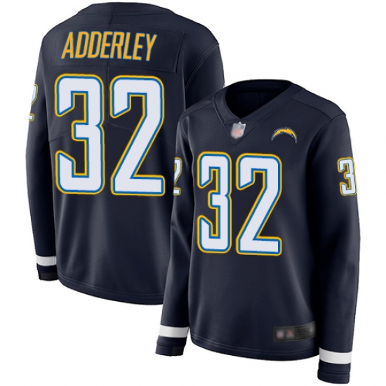 Chargers 32 Nasir Adderley Navy Blue Team Color Women Stitched Football Limited Therma Long Sleeve Jersey Chargers 32 Nasir Adderley Navy Blue Team Color Women Stitched Football Limited Therma Long Sleeve Jersey