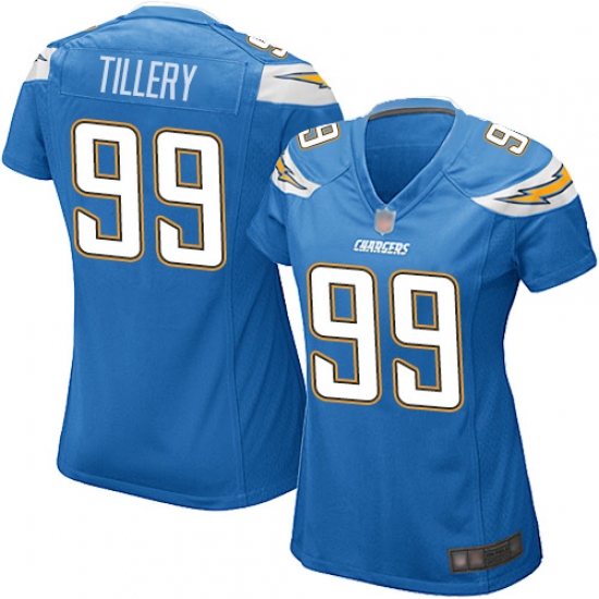 Chargers 99 Jerry Tillery Electric Blue Alternate Women Stitched Football Elite Jersey Chargers 99 Jerry Tillery Electric Blue Alternate Women Stitched Football Elite Jersey