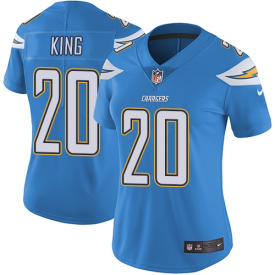 Nike Chargers #20 Desmond King Electric Blue Alternate Womens Stitched NFL Vapor Untouchable Limited Jersey Nike Chargers #20 Desmond King Electric Blue Alternate Womens Stitched NFL Vapor Untouchable Limited Jersey