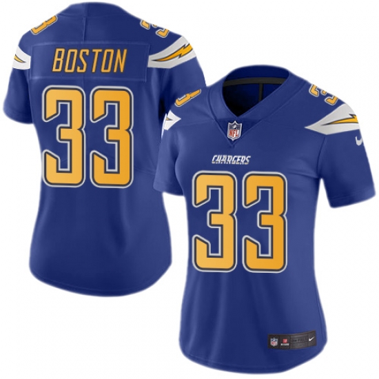 Nike Chargers #33 Tre Boston Electric Blue Womens Stitched NFL Limited Rush Jersey Nike Chargers #33 Tre Boston Electric Blue Womens Stitched NFL Limited Rush Jersey