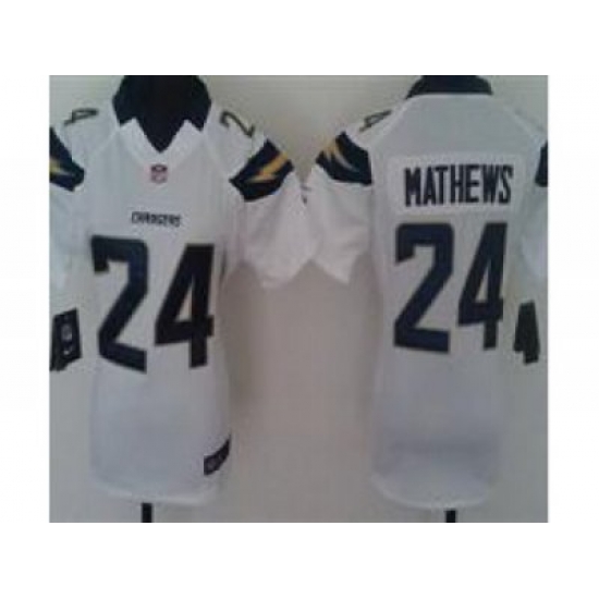 Nike Women San Diego Chargers #24 Ryan Mathews White Jerseys Nike Women San Diego Chargers #24 Ryan Mathews White Jerseys