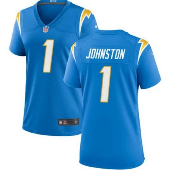 Women Los Angeles Chargers 1 Quentin Johnston Blue Stitched Game Jersey Women Los Angeles Chargers 1 Quentin Johnston Blue Stitched Game Jersey