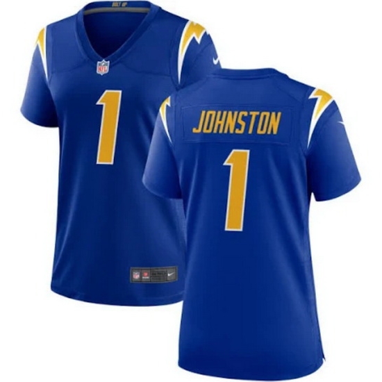 Women Los Angeles Chargers 1 Quentin Johnston Royal Stitched Game Jersey Women Los Angeles Chargers 1 Quentin Johnston Royal Stitched Game Jersey