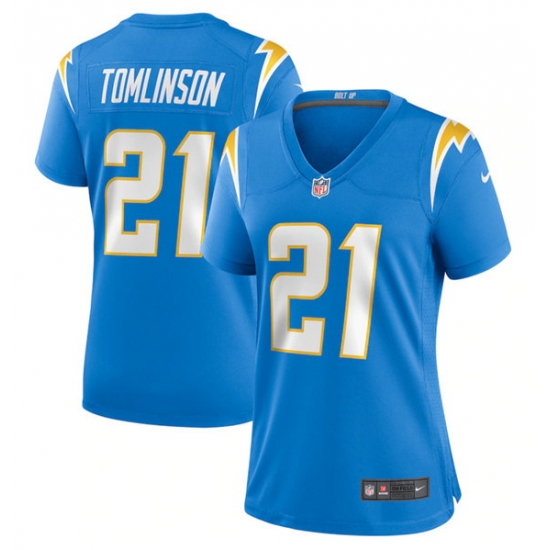 Women Los Angeles Chargers 21 LaDainian Tomlinson Blue Stitched Game Jersey Women Los Angeles Chargers 21 LaDainian Tomlinson Blue Stitched Game Jersey