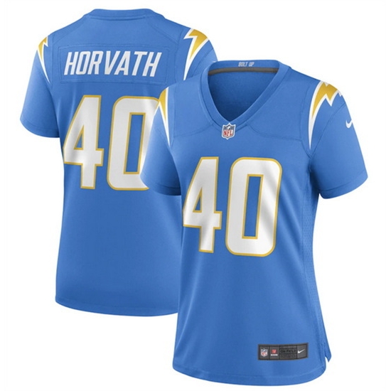 Women Los Angeles Chargers 40 Zander Horvath Blue Stitched Game Jersey Women Los Angeles Chargers 40 Zander Horvath Blue Stitched Game Jersey