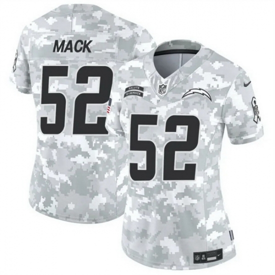Women Los Angeles Chargers 52 Khalil Mack 2024 F U S E Arctic Camo Salute To Service Limited Stitched Football Jersey Women Los Angeles Chargers 52 Khalil Mack 2024 F U S E Arctic Camo Salute To Service Limited Stitched Football Jersey