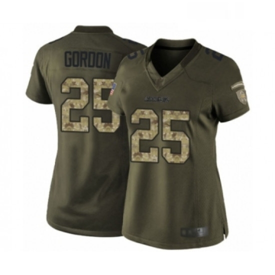 Womens Los Angeles Chargers 25 Melvin Gordon Elite Green Salute to Service Football Jersey Womens Los Angeles Chargers 25 Melvin Gordon Elite Green Salute to Service Football Jersey