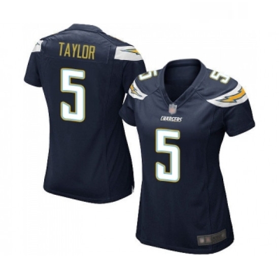Womens Los Angeles Chargers 5 Tyrod Taylor Game Navy Blue Team Color Football Jersey Womens Los Angeles Chargers 5 Tyrod Taylor Game Navy Blue Team Color Football Jersey