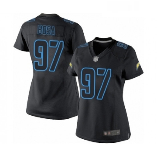 Womens Los Angeles Chargers 97 Joey Bosa Limited Black Impact Football Jersey Womens Los Angeles Chargers 97 Joey Bosa Limited Black Impact Football Jersey
