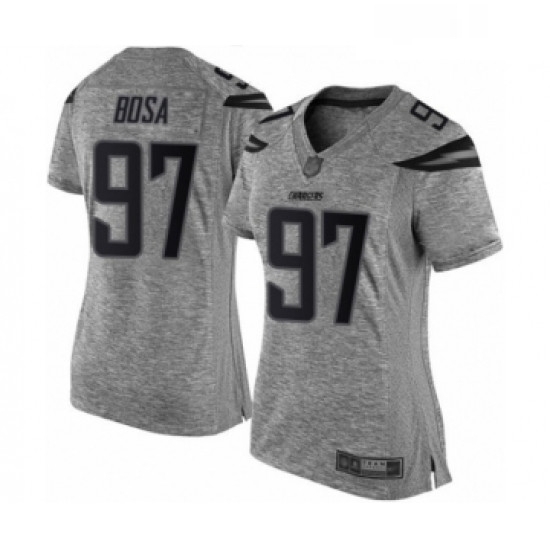 Womens Los Angeles Chargers 97 Joey Bosa Limited Gray Gridiron Football Jersey Womens Los Angeles Chargers 97 Joey Bosa Limited Gray Gridiron Football Jersey