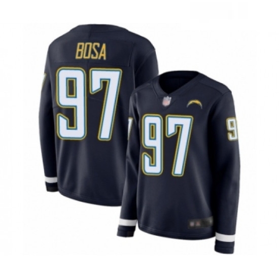 Womens Los Angeles Chargers 97 Joey Bosa Limited Navy Blue Therma Long Sleeve Football Jersey Womens Los Angeles Chargers 97 Joey Bosa Limited Navy Blue Therma Long Sleeve Football Jersey