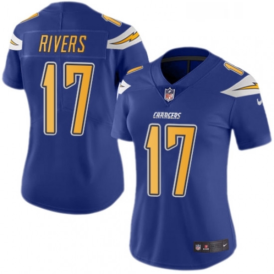 Womens Nike Los Angeles Chargers 17 Philip Rivers Limited Electric Blue Rush Vapor Untouchable NFL Jersey Womens Nike Los Angeles Chargers 17 Philip Rivers Limited Electric Blue Rush Vapor Untouchable NFL Jersey