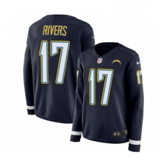 Womens Nike Los Angeles Chargers 17 Philip Rivers Limited Navy Blue Therma Long Sleeve NFL Jersey Womens Nike Los Angeles Chargers 17 Philip Rivers Limited Navy Blue Therma Long Sleeve NFL Jersey
