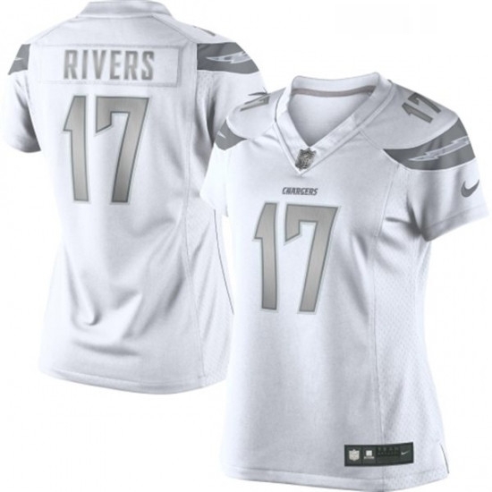 Womens Nike Los Angeles Chargers 17 Philip Rivers Limited White Platinum NFL Jersey Womens Nike Los Angeles Chargers 17 Philip Rivers Limited White Platinum NFL Jersey