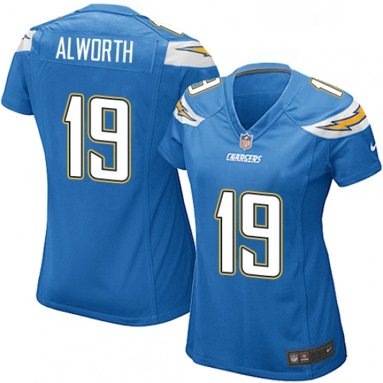 Womens Nike Los Angeles Chargers 19 Lance Alworth Game Electric Blue Alternate NFL Jersey Womens Nike Los Angeles Chargers 19 Lance Alworth Game Electric Blue Alternate NFL Jersey