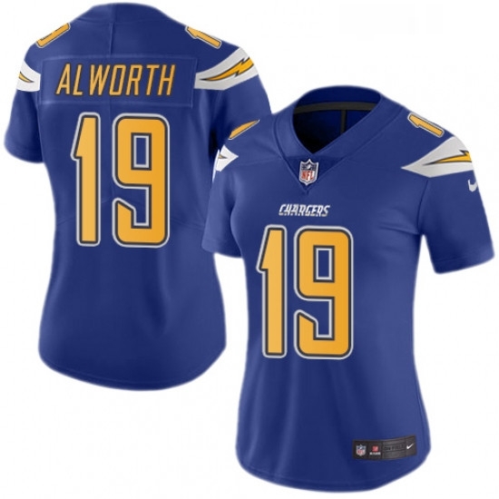 Womens Nike Los Angeles Chargers 19 Lance Alworth Limited Electric Blue Rush Vapor Untouchable NFL Jersey Womens Nike Los Angeles Chargers 19 Lance Alworth Limited Electric Blue Rush Vapor Untouchable NFL Jersey