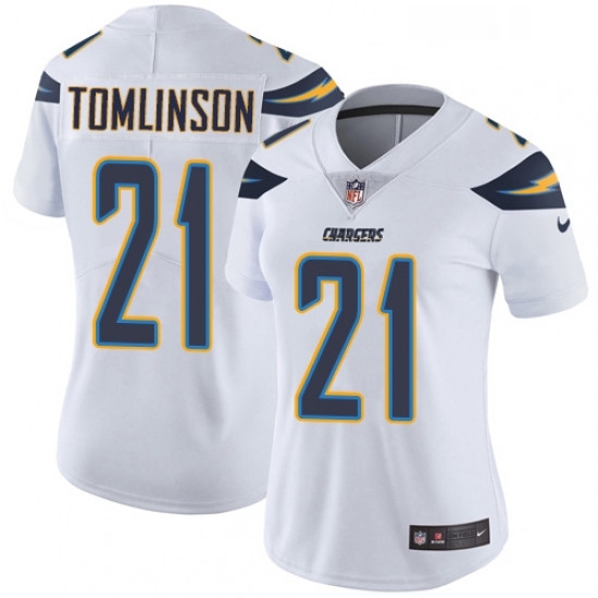 Womens Nike Los Angeles Chargers 21 LaDainian Tomlinson Elite White NFL Jersey Womens Nike Los Angeles Chargers 21 LaDainian Tomlinson Elite White NFL Jersey