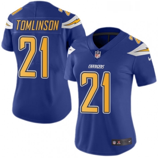 Womens Nike Los Angeles Chargers 21 LaDainian Tomlinson Limited Electric Blue Rush Vapor Untouchable NFL Jersey Womens Nike Los Angeles Chargers 21 LaDainian Tomlinson Limited Electric Blue Rush Vapor Untouchable NFL Jersey