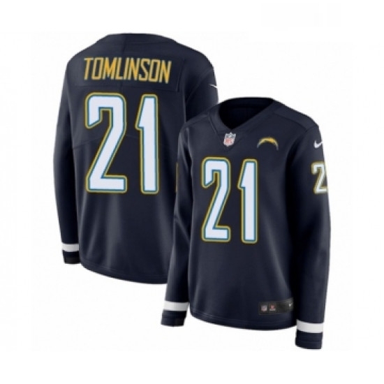 Womens Nike Los Angeles Chargers 21 LaDainian Tomlinson Limited Navy Blue Therma Long Sleeve NFL Jersey Womens Nike Los Angeles Chargers 21 LaDainian Tomlinson Limited Navy Blue Therma Long Sleeve NFL Jersey