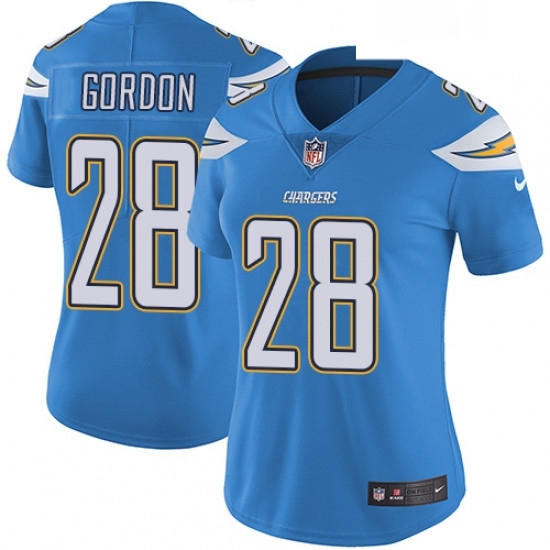 Womens Nike Los Angeles Chargers 28 Melvin Gordon Elite Electric Blue Alternate NFL Jersey Womens Nike Los Angeles Chargers 28 Melvin Gordon Elite Electric Blue Alternate NFL Jersey