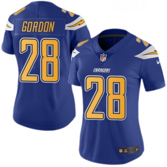 Womens Nike Los Angeles Chargers 28 Melvin Gordon Limited Electric Blue Rush Vapor Untouchable NFL Jersey Womens Nike Los Angeles Chargers 28 Melvin Gordon Limited Electric Blue Rush Vapor Untouchable NFL Jersey